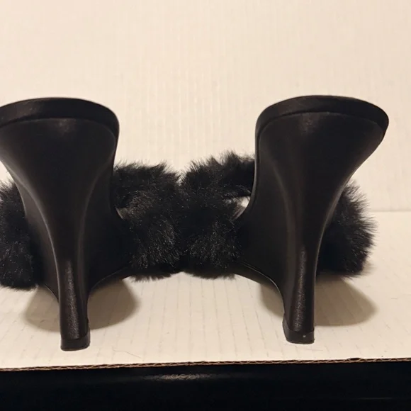 Good American Furry Sexy Wedge Heels Sz 8 - Picture 7 of 13